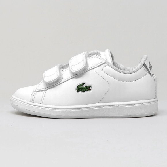 Lacoste Other - Lacoste Carnaby Evo BL 21 Hook & Loop Strap Baby Toddler Shoes Sneakers White 4
